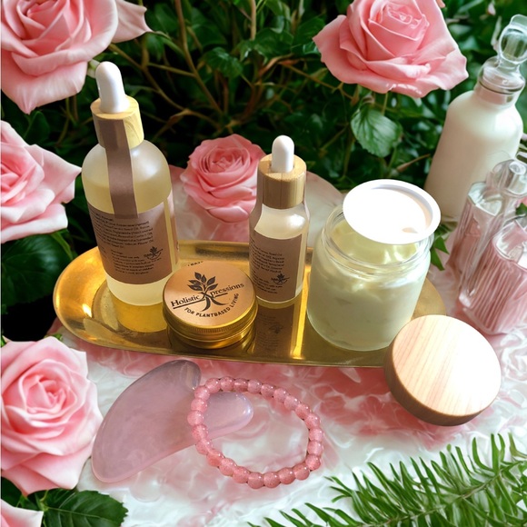 Hand Crafted Other - Holistic Self-Care Set: Facial Serum, Mineral Spray, Gua Sha & More- $160+ Value